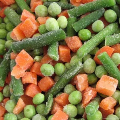 Замороженные овощные смеси, овощи IQF, замороженная зеленая фасоль, замороженный зеленый горошек, замороженная морковь.